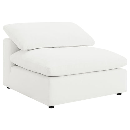 Segoura modular sectional with ottoman, white upholstery, 2-piece set by HouseOfZazla on Tampa Home & Garden Store