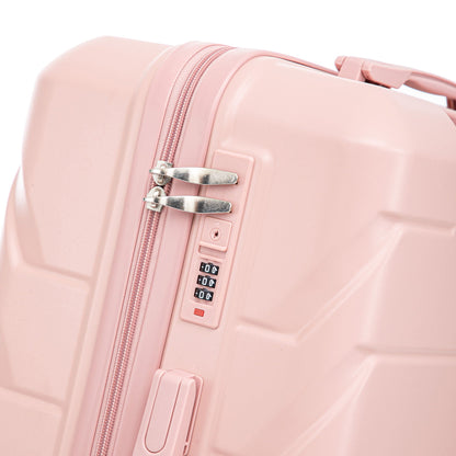Three-piece pink spinner luggage set 20in/24in/28in with combination lock on Tampa Home & Garden Store