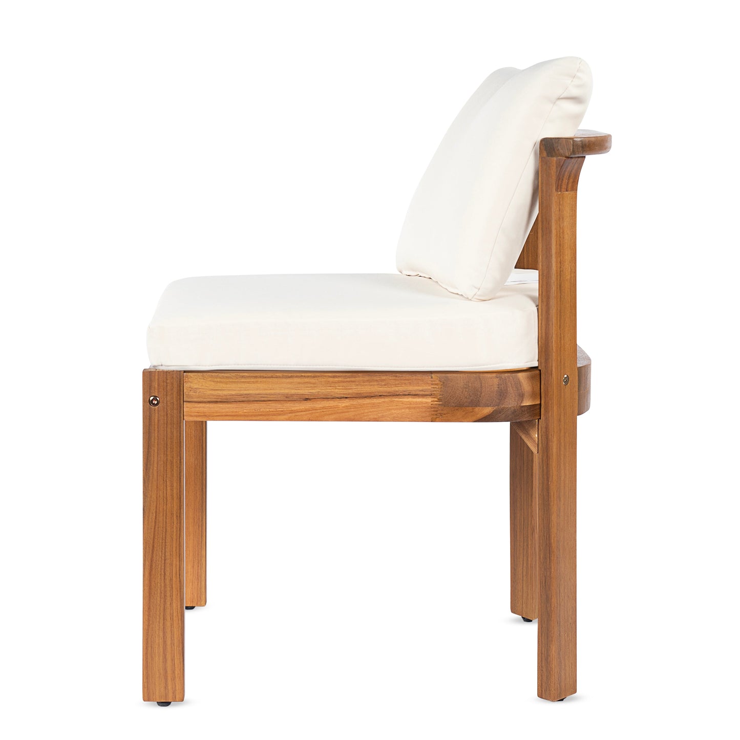 Acacia Wood Outdoor Dining Chairs Set of Two Teak