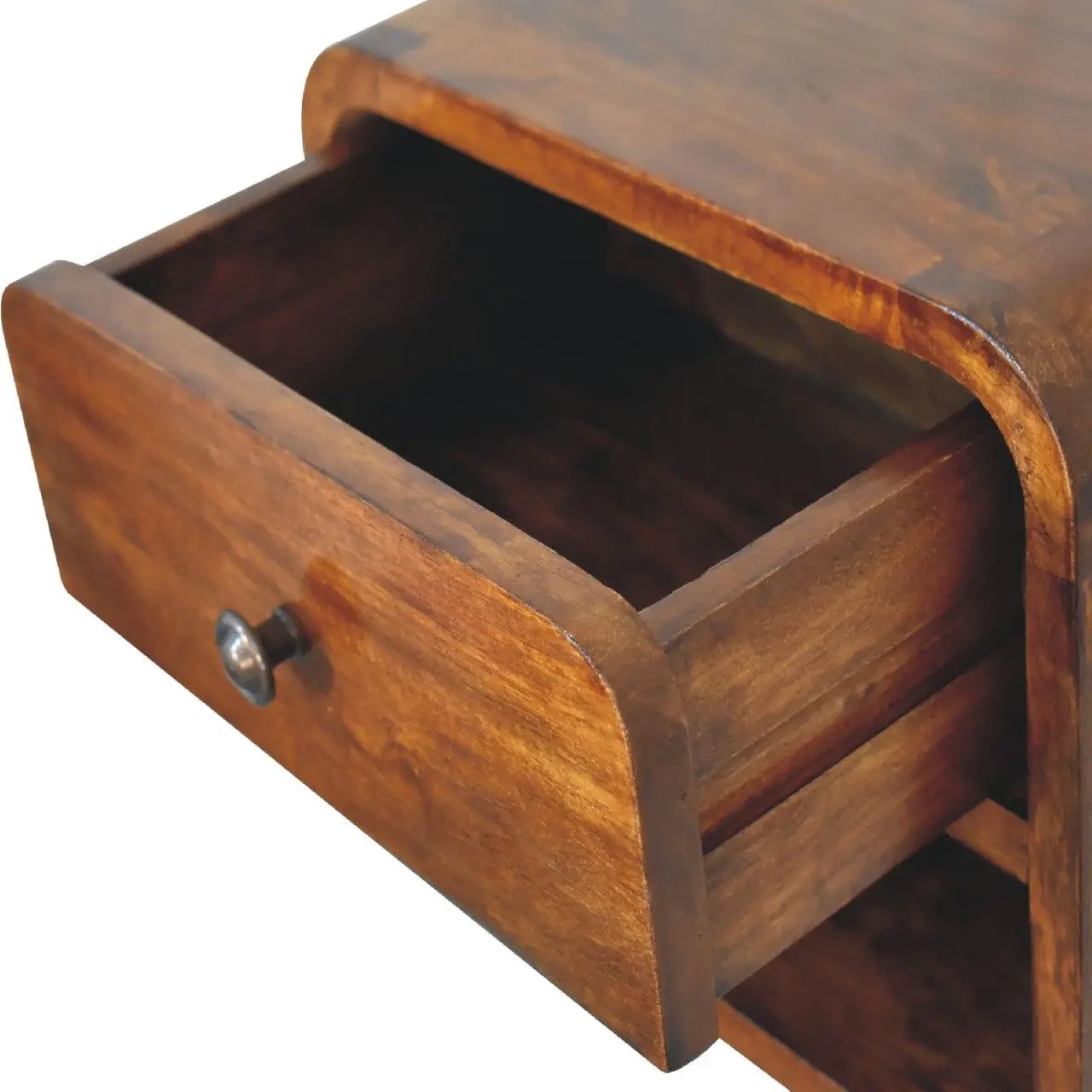 Curve Upper Slot Floating Nightstand with Drawer