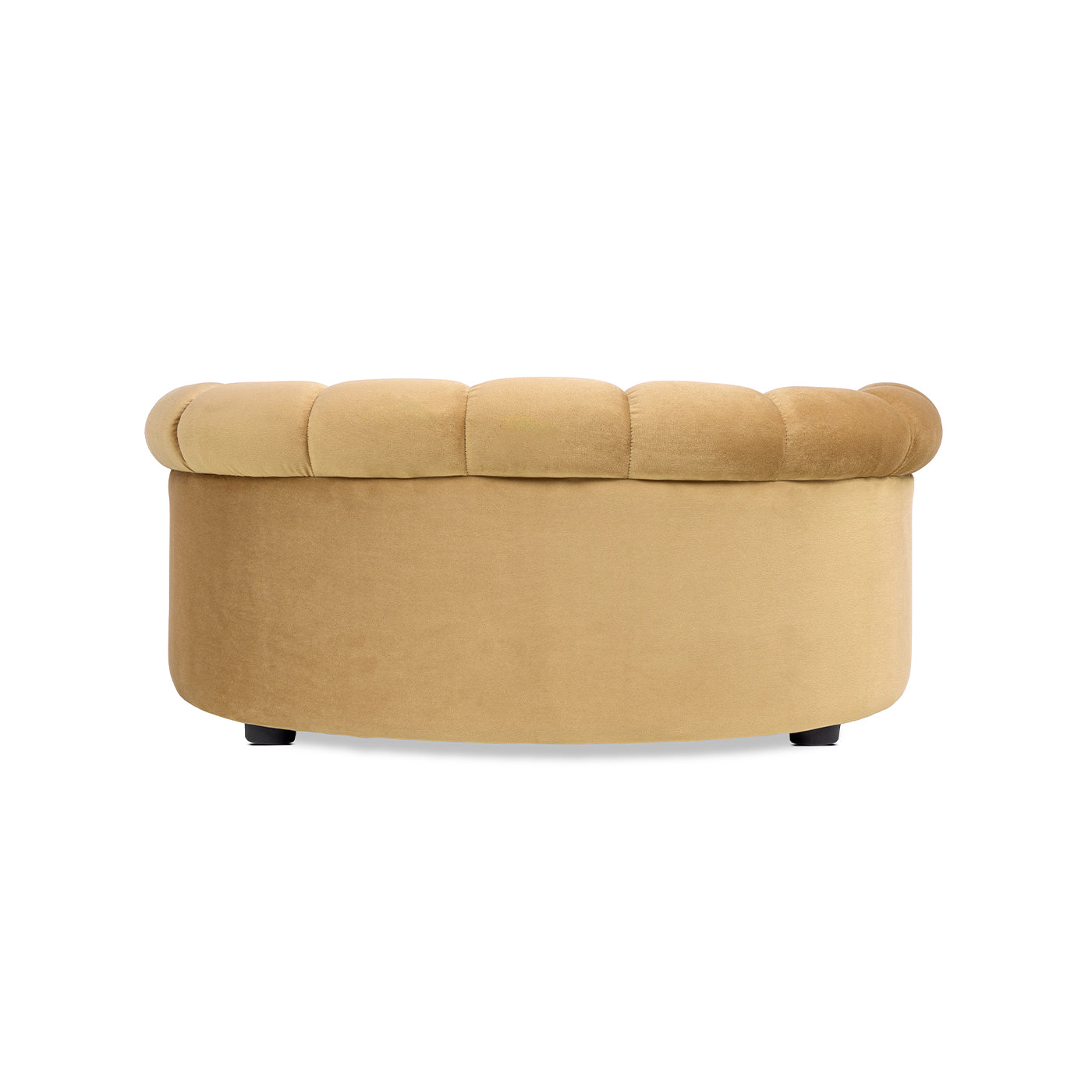 Halle 35.5in Rolled Arm Channel-Tufted Dog Sofa Bed in mustard velvet by HouseOfZazla on Tampa Home & Garden Store