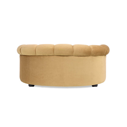 Halle 35.5in Rolled Arm Channel-Tufted Dog Sofa Bed in mustard velvet by HouseOfZazla on Tampa Home & Garden Store