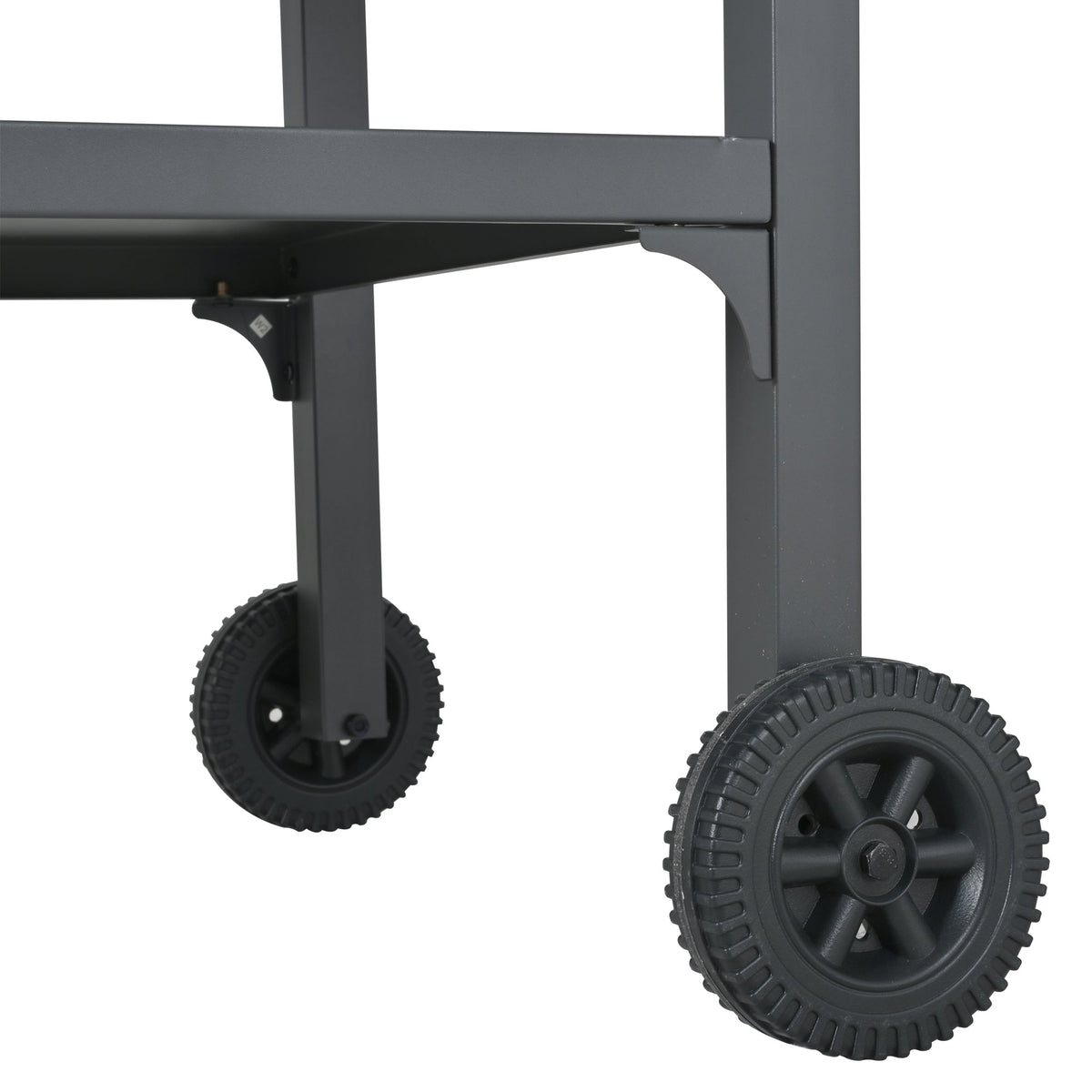 Outdoor kitchen cart foldable prep station on wheels with dark gray metal frame on Tampa Home & Garden Store
