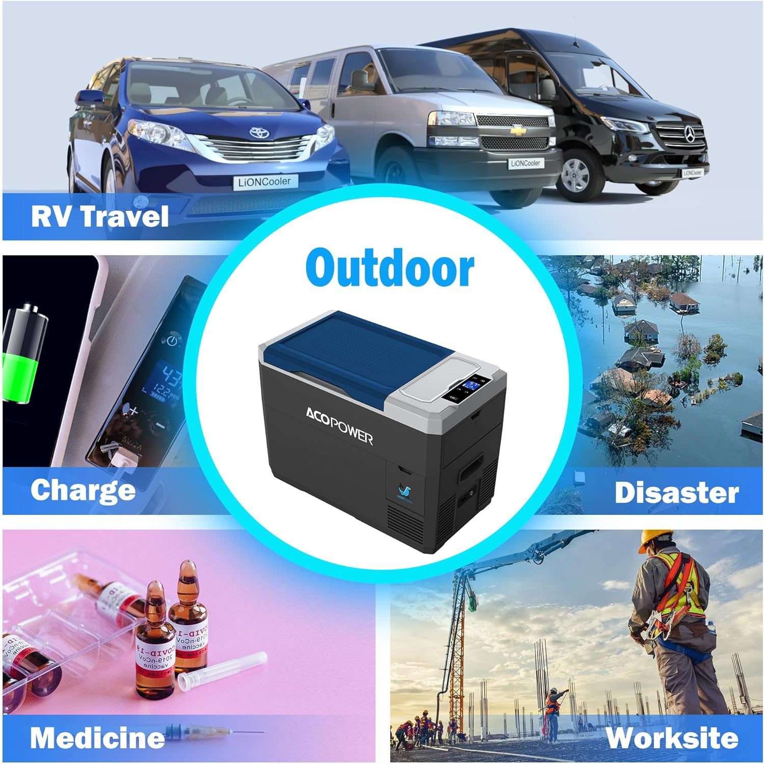 HouseOfZazla Portable Freezer with App Control, 12V 45W low-noise car cooler for RV/boat on Tampa Home & Garden Store