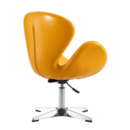 Raspberry swivel lounge chair orange faux leather with 360-degree rotation on chrome base on Tampa Home & Garden Store