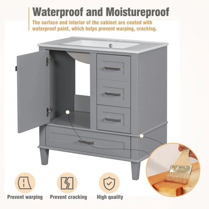 Bathroom Vanity With Sink Solid Wood Cabinet