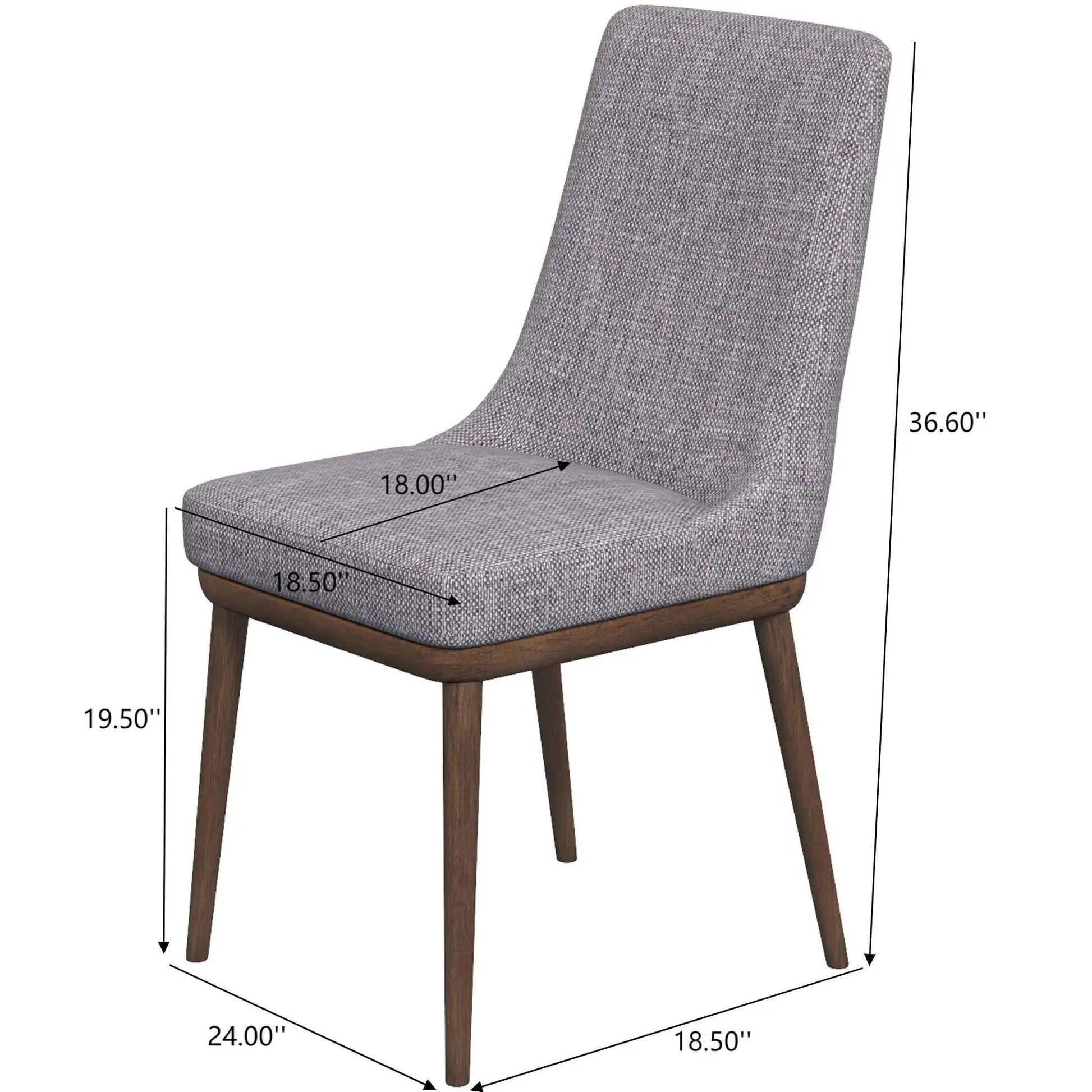 Kate mid-century modern dining chairs set of 2 in gray fabric by Unique Piece Furniture on Tampa Home & Garden Store