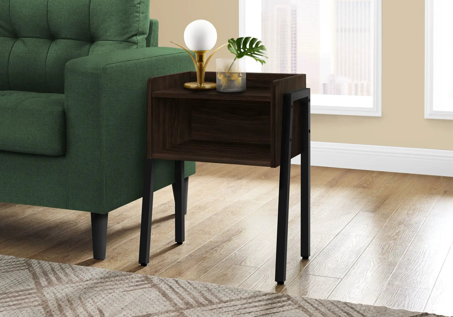 Accent Side Table, Reclaimed Wood Look, 2-Tier