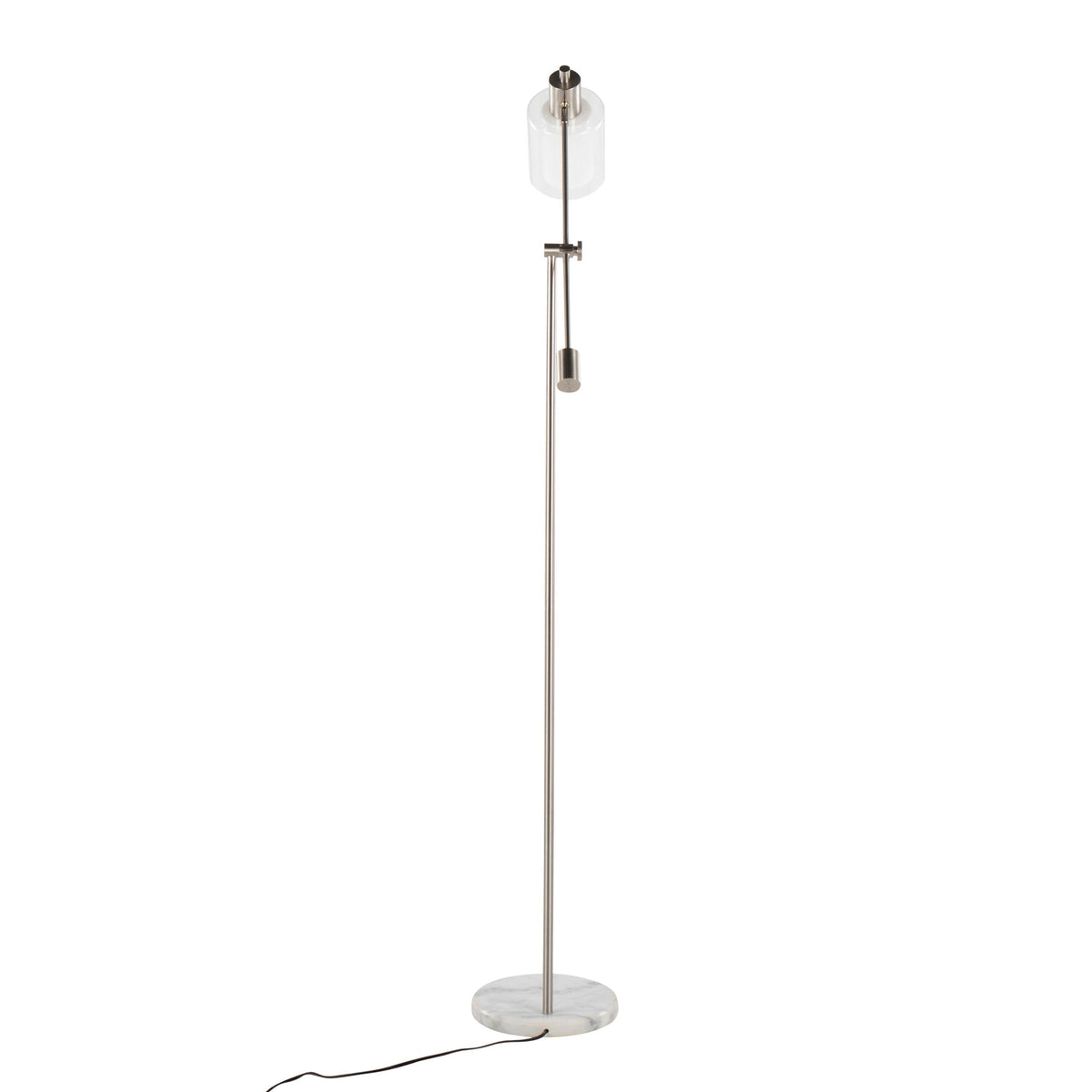 Marcel - Contemporary Floor Lamp by HouseOfZazla; glass shade, chrome stem, marble base on Tampa Home & Garden Store