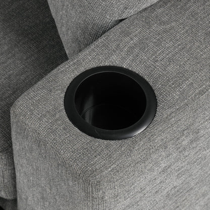 Sleeper chair gray textured fabric with black cup holder inset by HouseOfZazla on Tampa Home & Garden Store