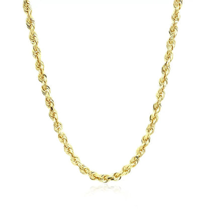 Bids.com 3.5mm 10k yellow gold solid diamond-cut rope chain necklace on Tampa Home & Garden Store