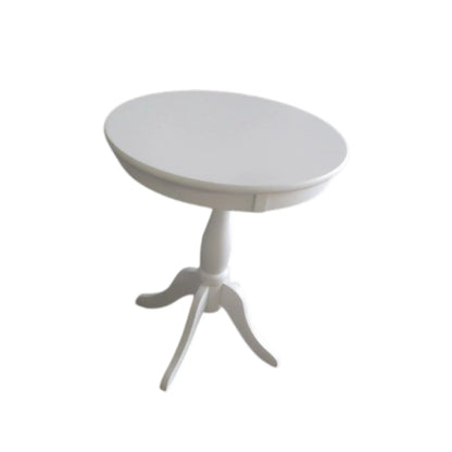 Round Pedestal Accent Table White Cottage Style