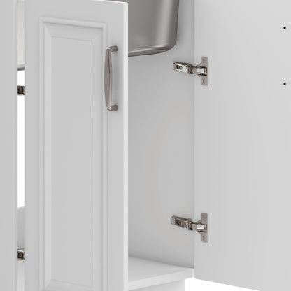 Deluxe Laundry Cabinet with Stainless Steel Sink, white vanity by HouseOfZazla on Tampa Home & Garden Store