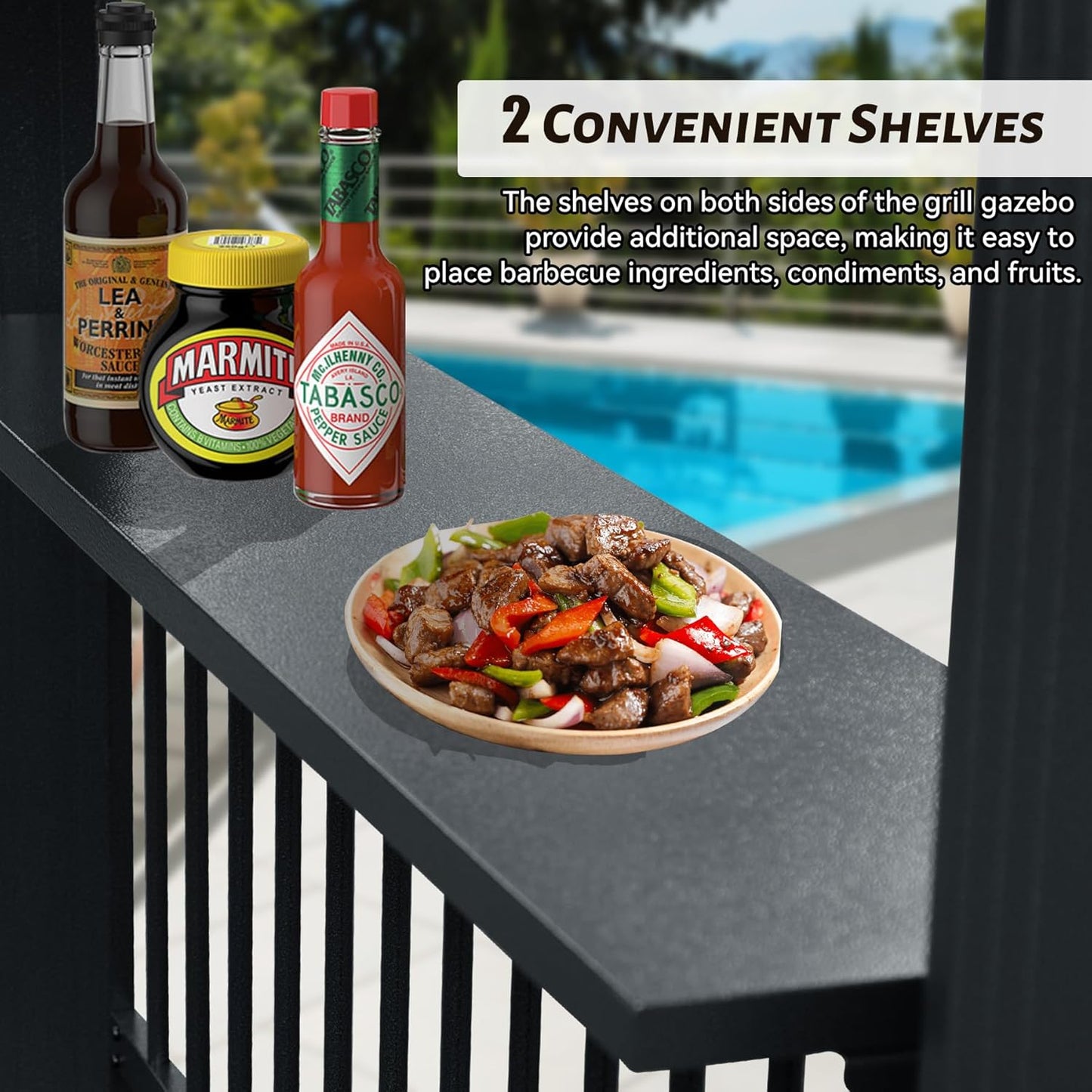 Durable 6.5x12FT Hardtop And Patio Grill Gazebo