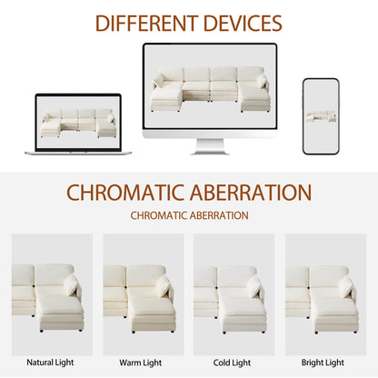 Plush Cloud Corduroy Sofa and the Footstool Set