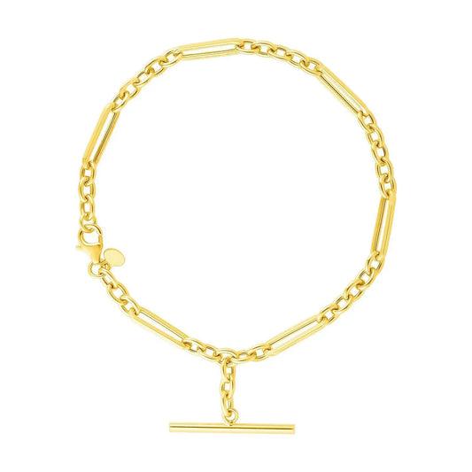 14k yellow gold bracelet with oval and round links and toggle clasp by Bids.com on Tampa Home & Garden Store