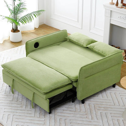 Modern fabric sleeper sofa bed modular set in green with three pieces on Tampa Home & Garden Store