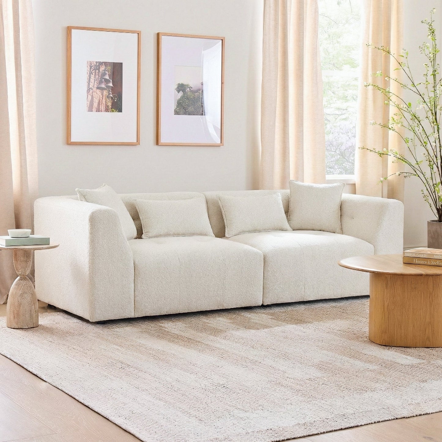 Jefferson Soft Chenille Modern Sofa and Cushion