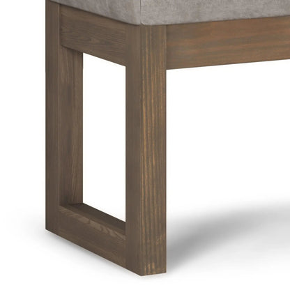 Milltown Upholstered Ottoman Bench With Driftwood