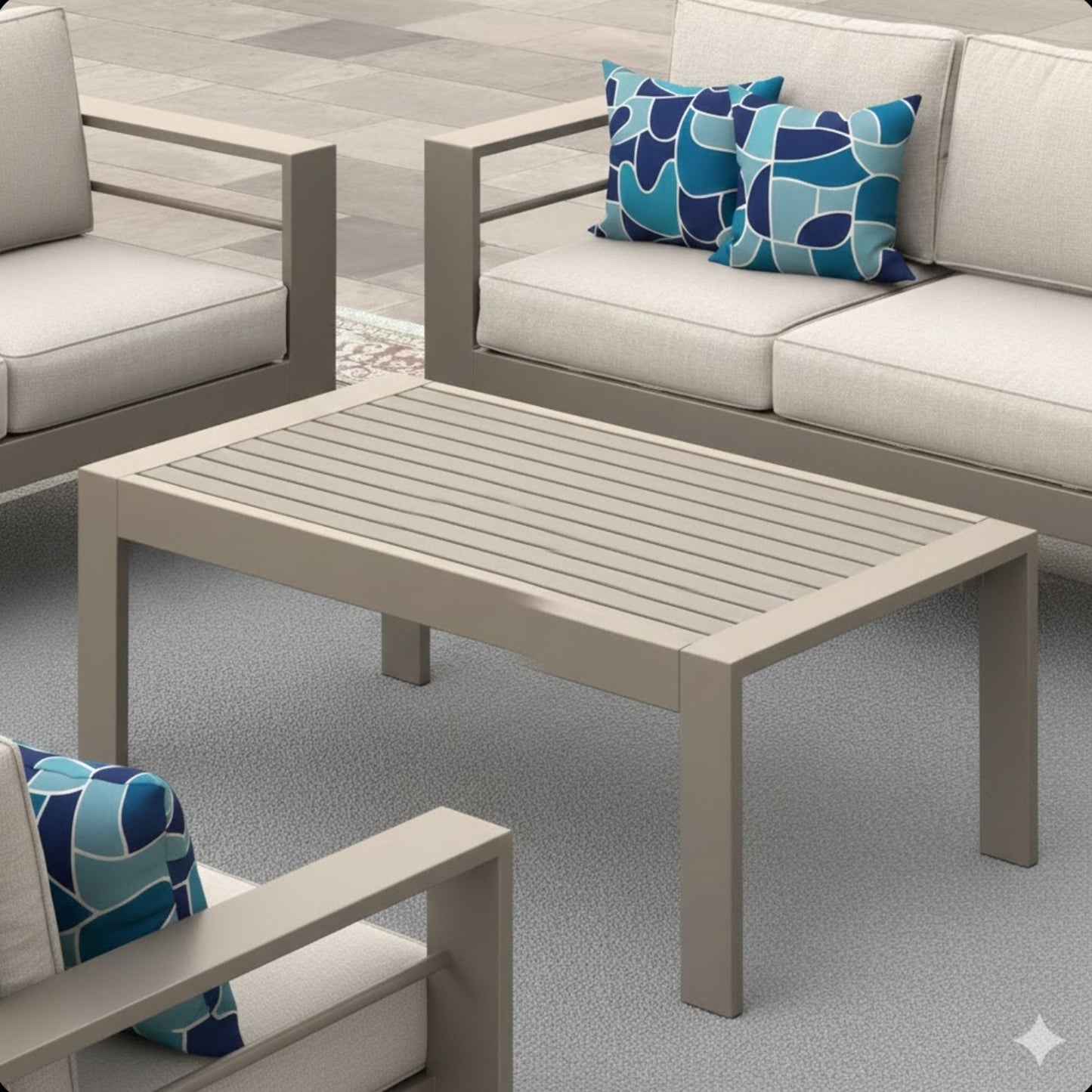All Weather Outdoor Coffee Table and Wood Top