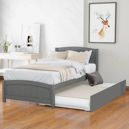 Platform Bed and Headboard With Footboard Slats