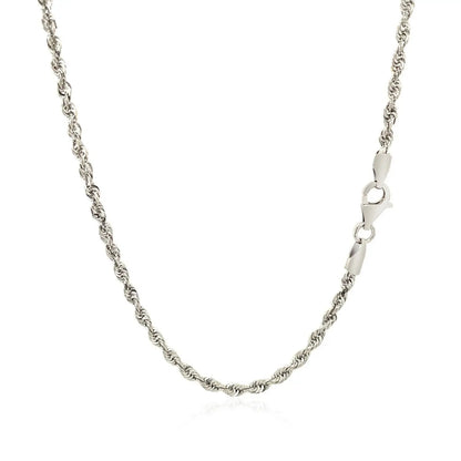 2.5mm 14k white gold solid diamond-cut rope chain necklace Bids.com with lobster clasp on Tampa Home & Garden Store