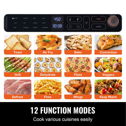 12-in-1 Air Fryer Toaster Oven 25L 1700W stainless steel with control panel by HouseOfZazla on Tampa Home & Garden Store