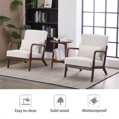 Modern Accent Chair with Pillow and Wood Frame