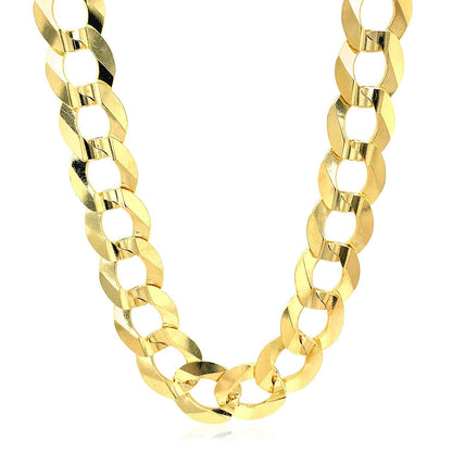 14k yellow gold solid curb chain necklace 10.0mm, chunky link design, Bids.com on Tampa Home & Garden Store