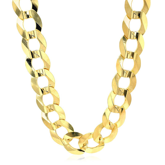 14k yellow gold solid curb chain necklace 10.0mm, chunky link design, Bids.com on Tampa Home & Garden Store