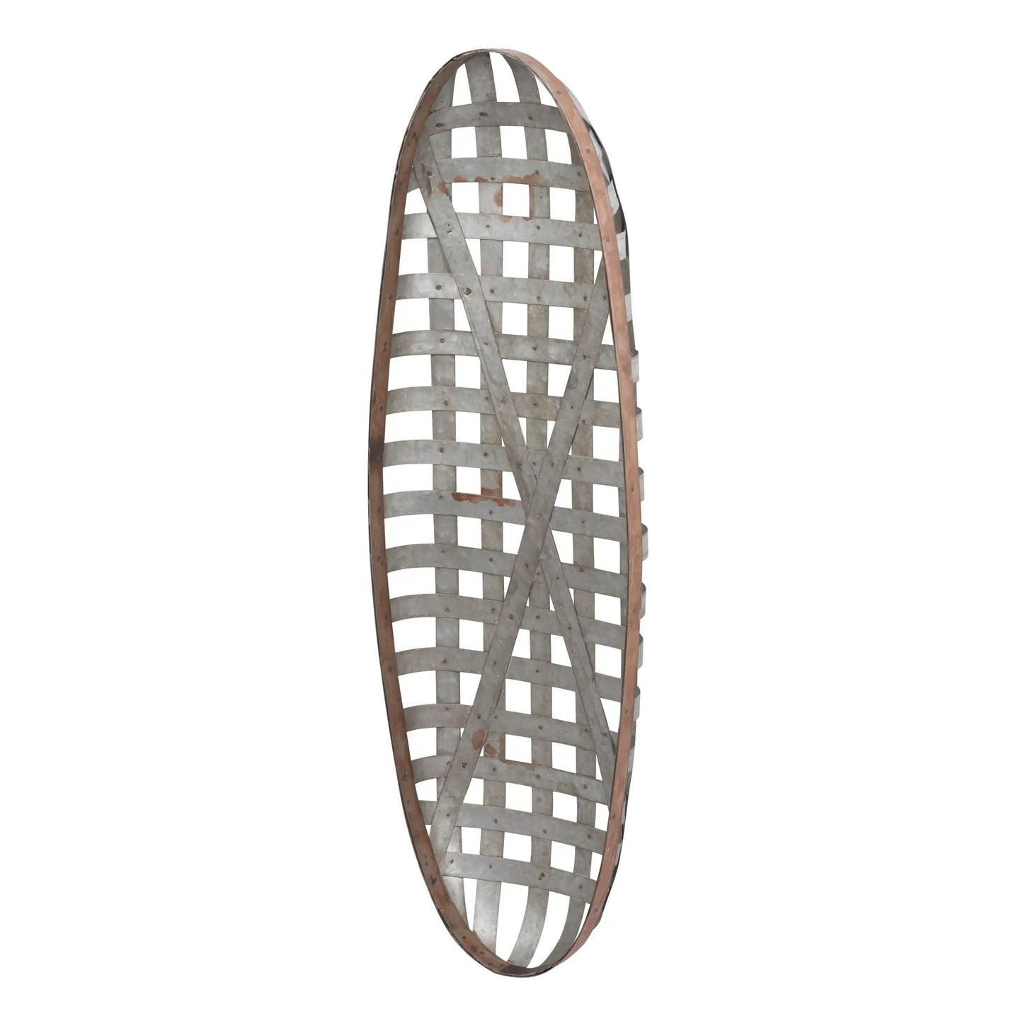 Metal Wall Art With Grid Pattern Silver Edition