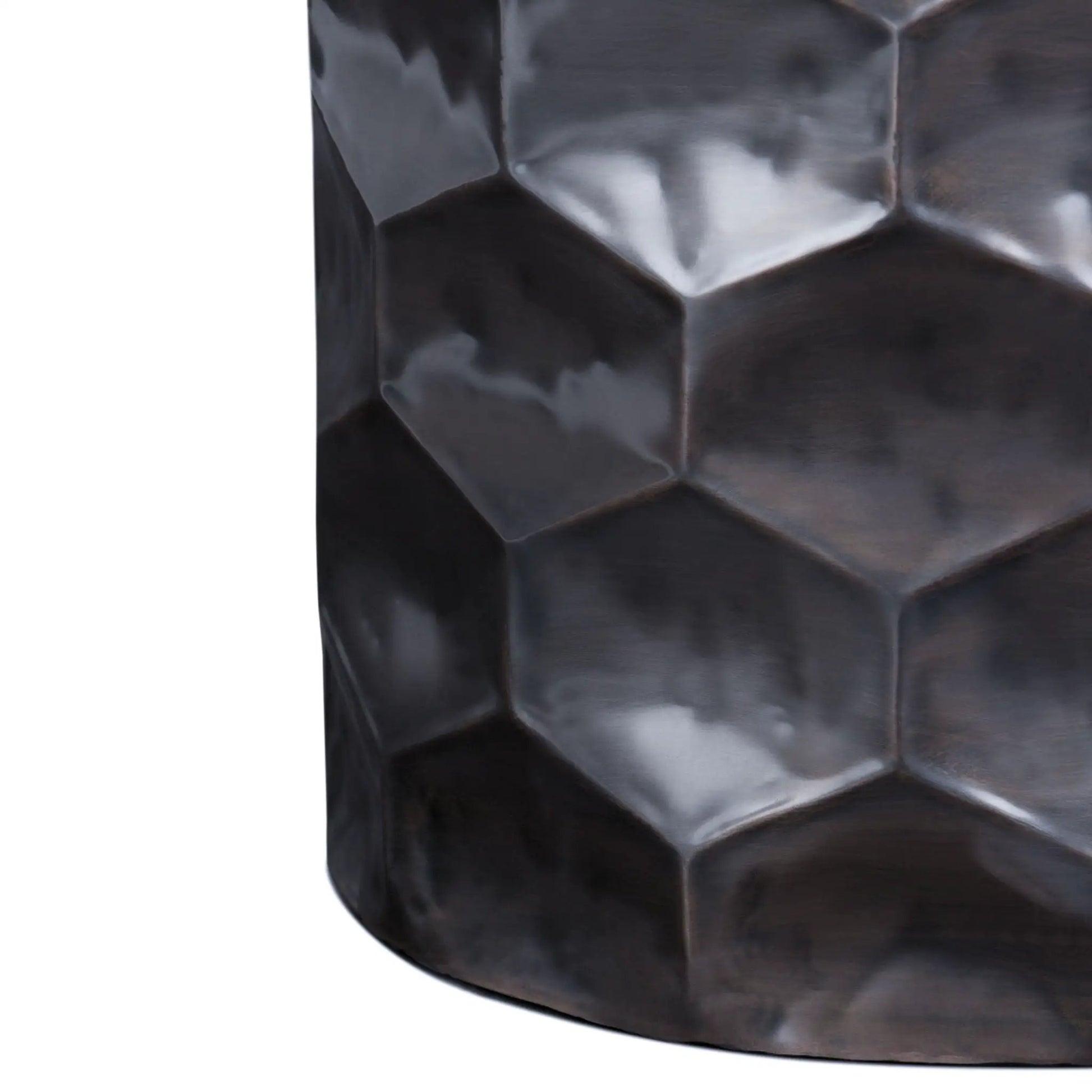 Whitney Handcrafted Metal Storage Table dark hammered metal finish Unique Piece Furniture on Tampa Home & Garden Store