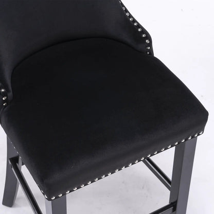 Contemporary Wing-Back Barstools with Tufting