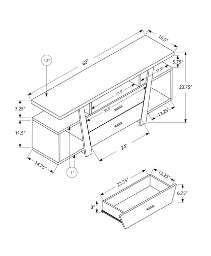 TV Stand console with storage drawers and open shelf taupe finish Unique Piece Furniture on Tampa Home & Garden Store