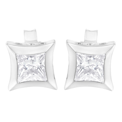 Earrings: 10K white gold princess-cut diamond stud earrings 1/2 cttw, H-I color SI2-I1 by Bids.com on Tampa Home & Garden Store