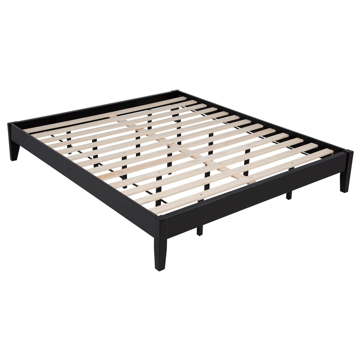 Hounslow platform bed black metal frame with wooden slats HouseOfZazla on Tampa Home & Garden Store