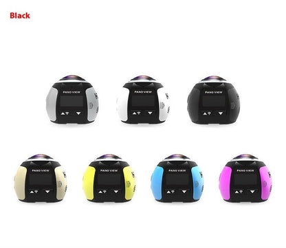 Seven Pano View VR cameras in black white beige yellow blue pink colors on Tampa Home & Garden Store