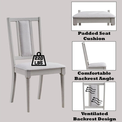 Marta side chair set of 2 with beige padded seat and natural wood frame on Tampa Home & Garden Store