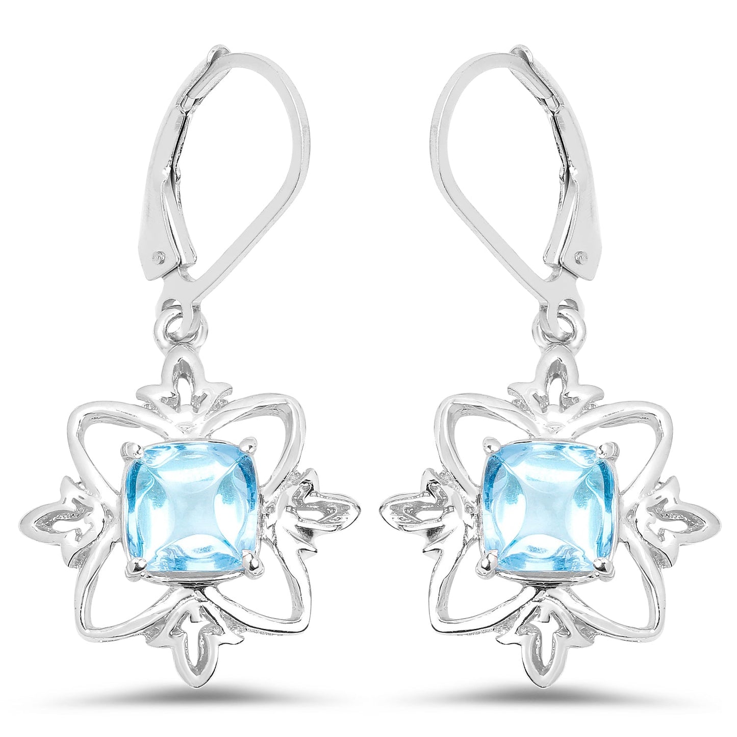 Sterling silver pair of earrings with Swiss blue topaz, 5.30 ct total, by Bids.com on Tampa Home & Garden Store