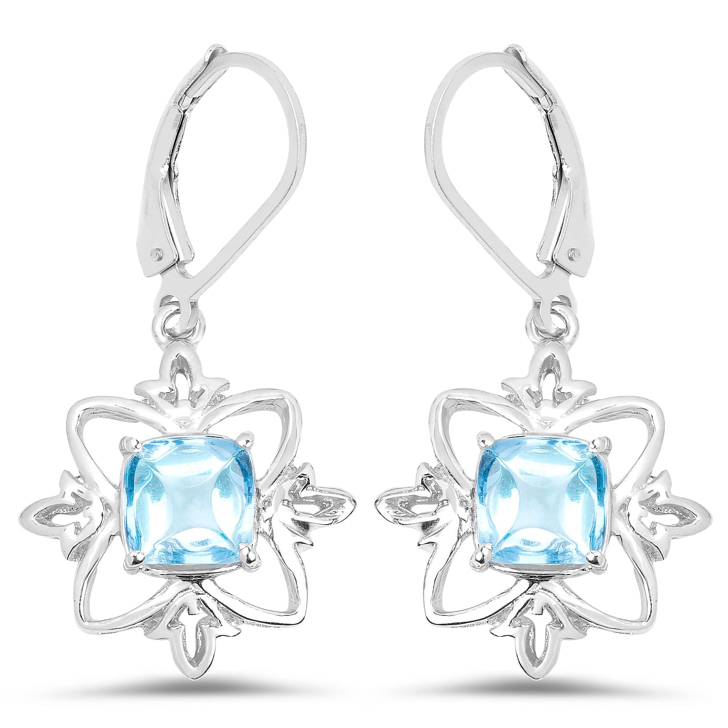 Sterling silver pair of earrings with Swiss blue topaz, 5.30 ct total, by Bids.com on Tampa Home & Garden Store