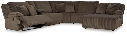 Top Tier Corduroy Reclining Sectional with Chaise