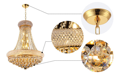 Chandelier 24-Inch Gold Crystal 12-Light French Empire Style Ceiling Light HouseOfZazla on Tampa Home & Garden Store