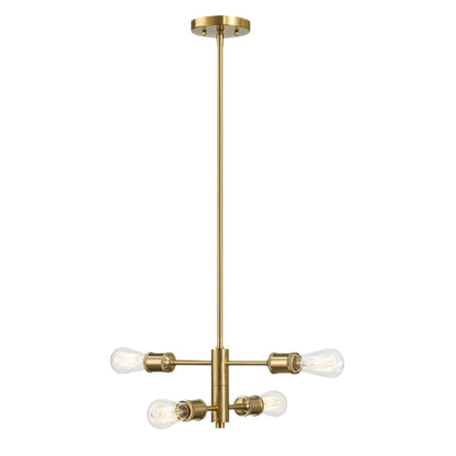 Chandelier Trellis 4-light modern gold with clear bulbs by HouseOfZazla on Tampa Home & Garden Store