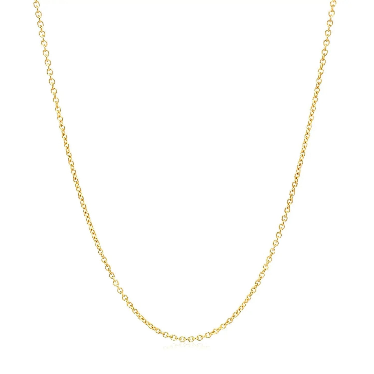 14k yellow gold round cable link necklace 1.2mm chain on Tampa Home & Garden Store