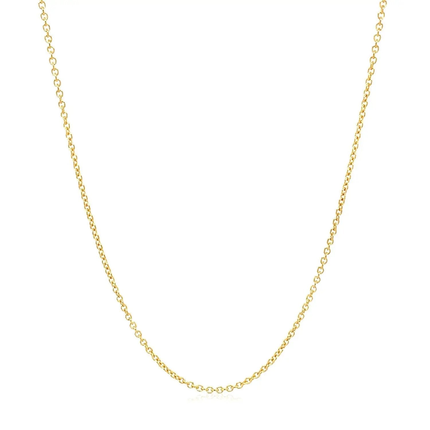 14k yellow gold round cable link necklace 1.2mm chain on Tampa Home & Garden Store