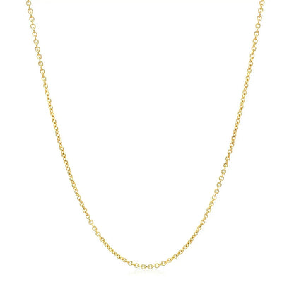 14k yellow gold round cable link necklace 1.2mm chain on Tampa Home & Garden Store