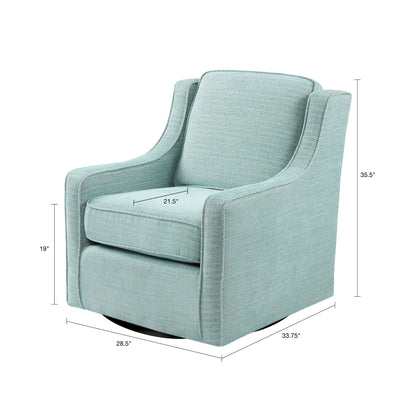 Swivel chair by HouseOfZazla in light blue-gray zigzag fabric with 360° rotation on Tampa Home & Garden Store