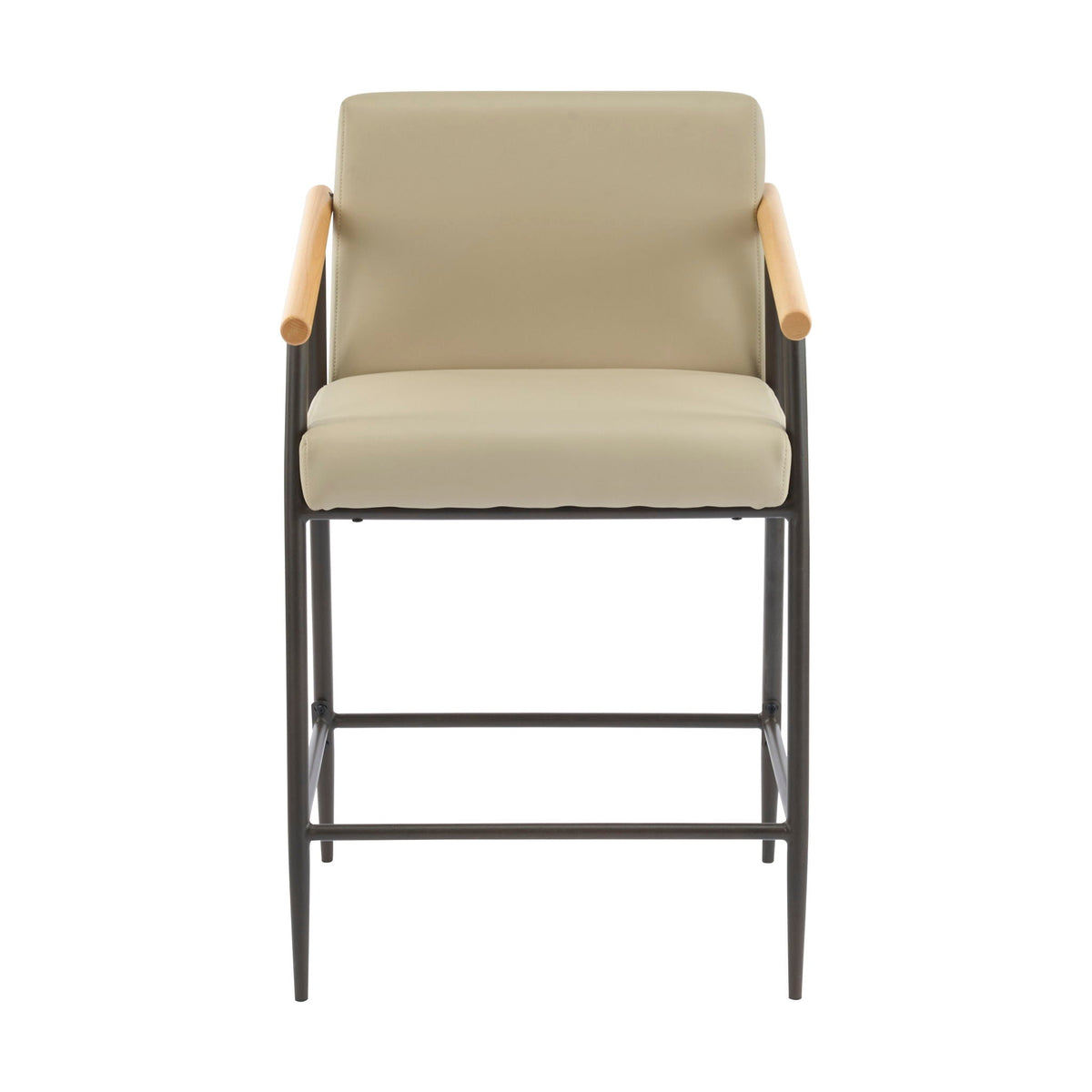 Mid Century Modern counter stool khaki cushion by HouseOfZazla on Tampa Home & Garden Store