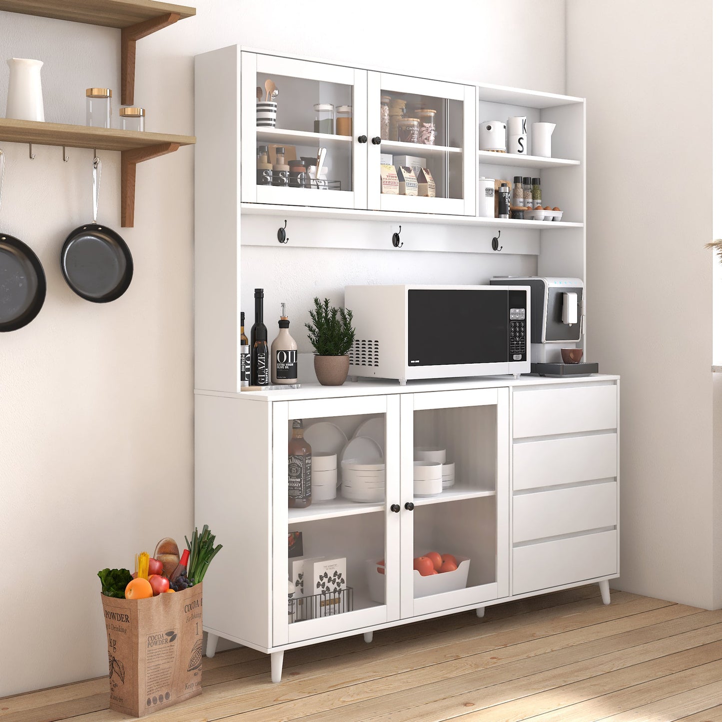 Large Freestanding Kitchen Storage Cabinet
