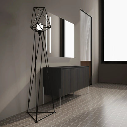 Freestanding vanity with soft-close doors, dark wood, white legs by Unique Piece Furniture on Tampa Home & Garden Store